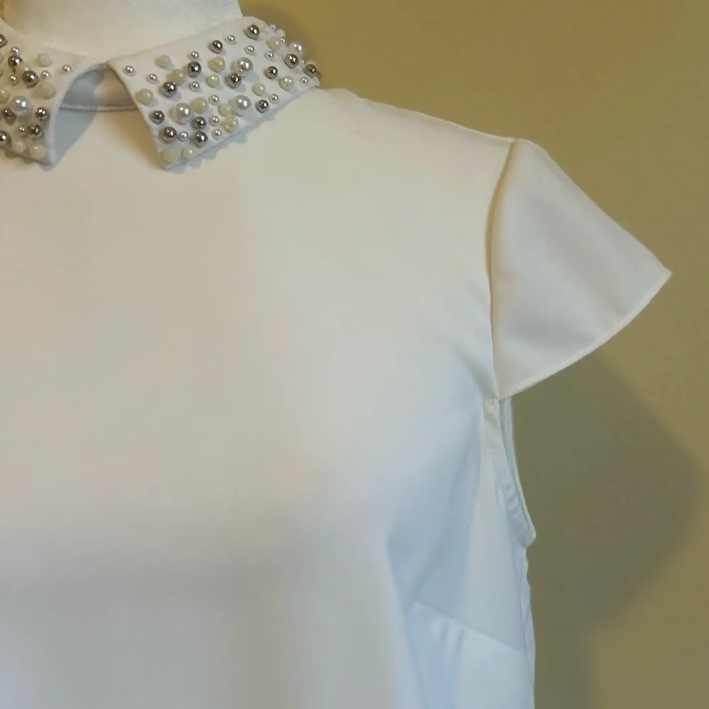 Ted Baker Jaylen Embellished Collar Blouse Top size 2 (US 6) - Picture 7 of 16